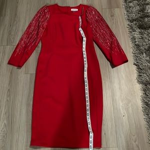 NWOT Calvin Klein red midi dress